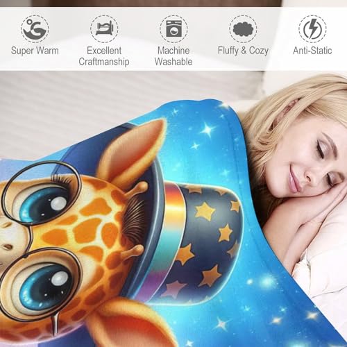 Manta de sofá con diseño de jirafa para tardes de películas en el salón 6