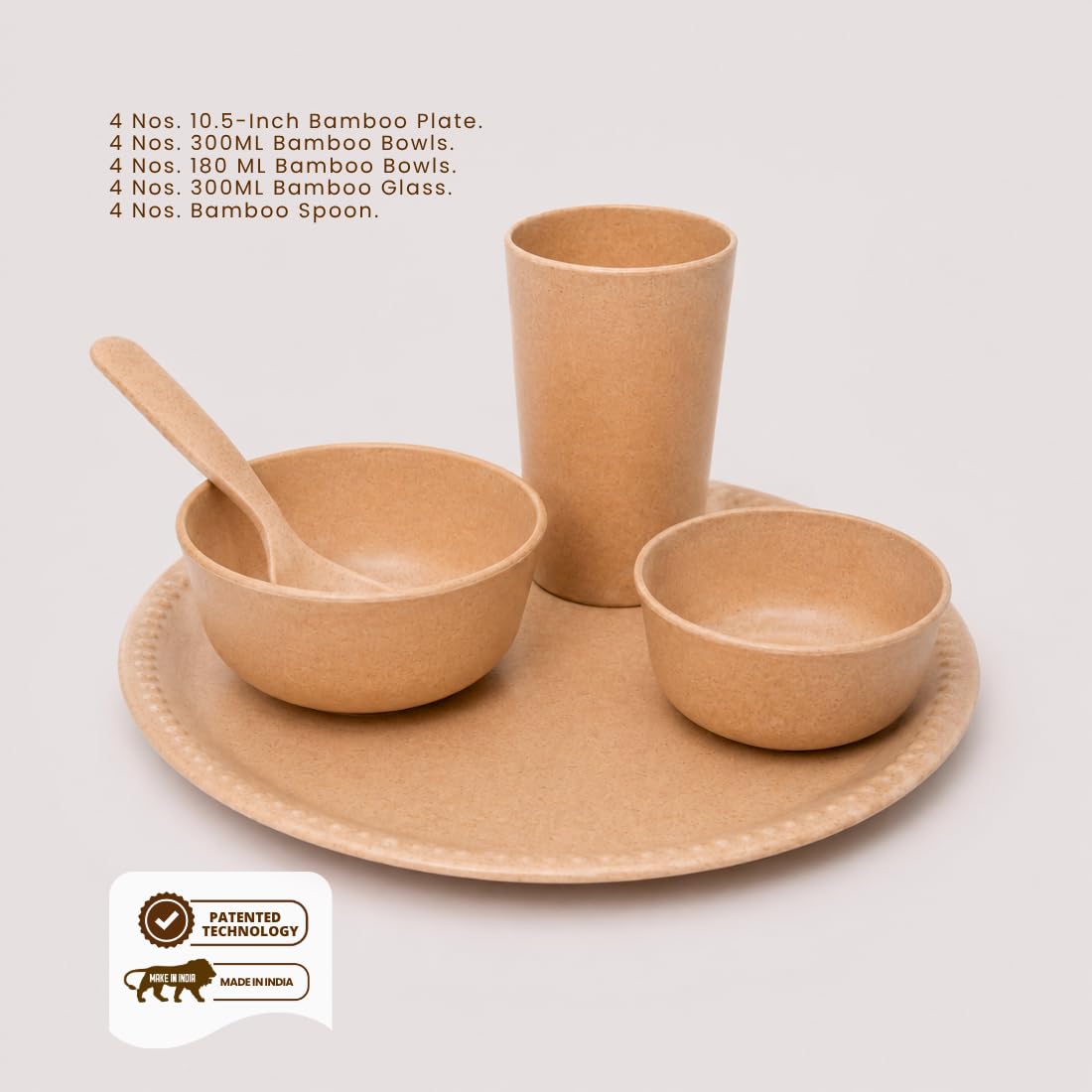 Bamboo Dinner Set - Eco-Friendly & Microwave Safe -8 Bamboo Dinner Set - Eco-Friendly & Microwave Safe -8