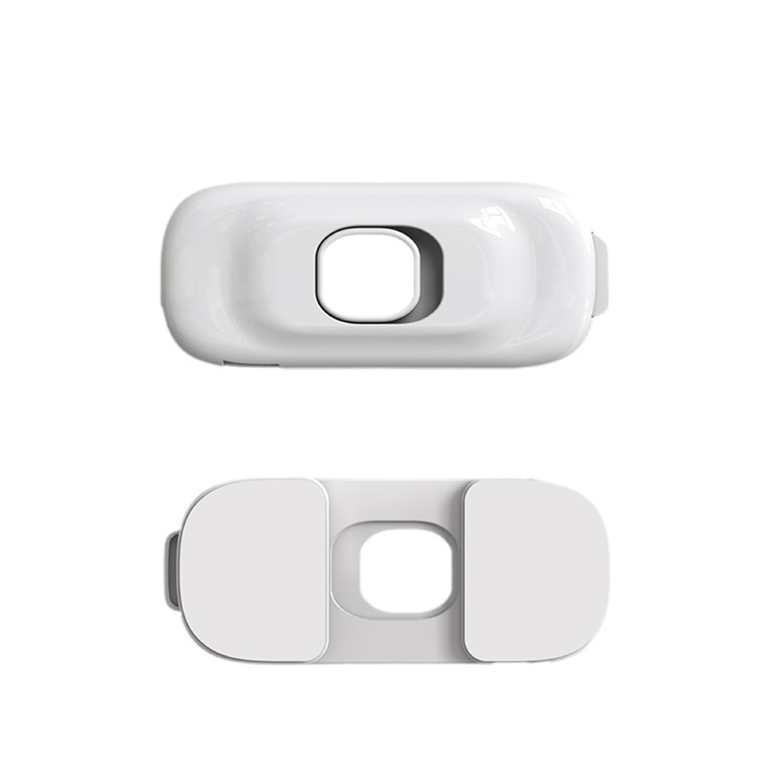 Paquete de 2 cerraduras de seguridad para refrigerador a prueba de niños, con cierres autoadhesivos protectores para nevera, cajones, lavavajillas, horno, armario, no necesita herramientas (blanco)
