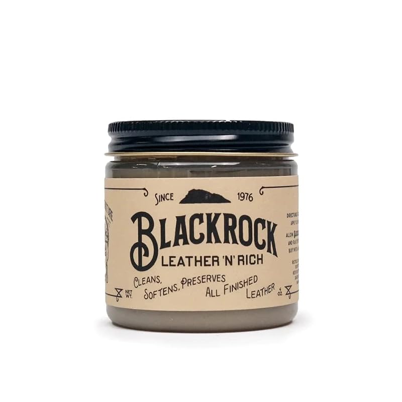 Blackrock LEATHER N RICH Creme Limpador e Condicionador para Couro com Cera de Carnaúba, 118 mL