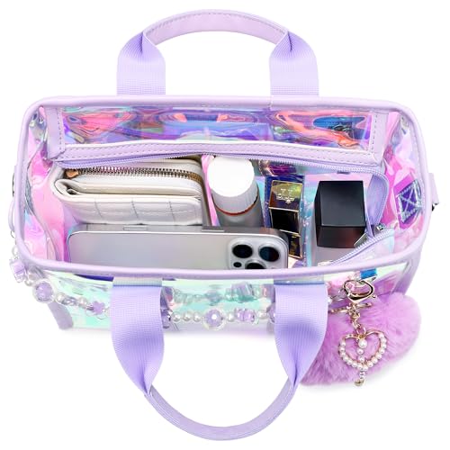 Bolso pequeño iridiscente transparente para mujer miniatura 5