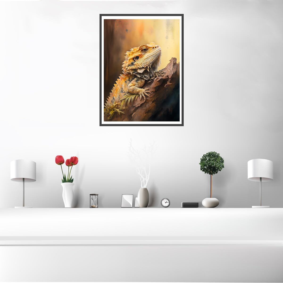 UPABLUNSO Diamond Painting Kits for Adults, Bearded Dragon 5D DIY Diamond Art Kits Full Drill Diamond for Gift Wall Decor Gem Arts Funny Animals 12x16inch