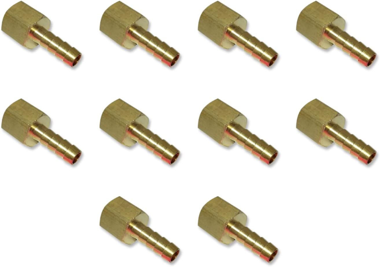 5/16" Hose ID to 3/8" Female NPT FNPT Straight Brass Fitting Fuel/AIR/Water/Oil/Gas/WOG (Qty 05)