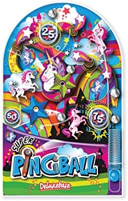 Pingball Unicorn Travel Game by Deluxebase - Mini Pinball Game, a Classic Retro Handheld Arcade Game. Small Travel Games for Kids are Great Action Games and Reflex Games for Party Favor or Party Bags