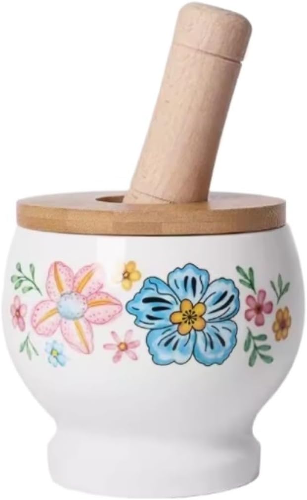 Mortar Pestle Set Ceramic Garlic Crusher Stone Mortar Household Crushing Jar Kitchen Pestle Set Kitchen Grinder