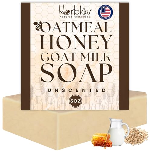 Oatmeal Soap – Natural Oatmeal & Honey Goat Milk Soap Bar – Face & Body Wash for Eczema