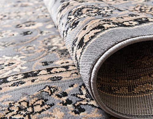 image for Unique Loom Kashan Collection Traditional Floral Overall Pattern with 