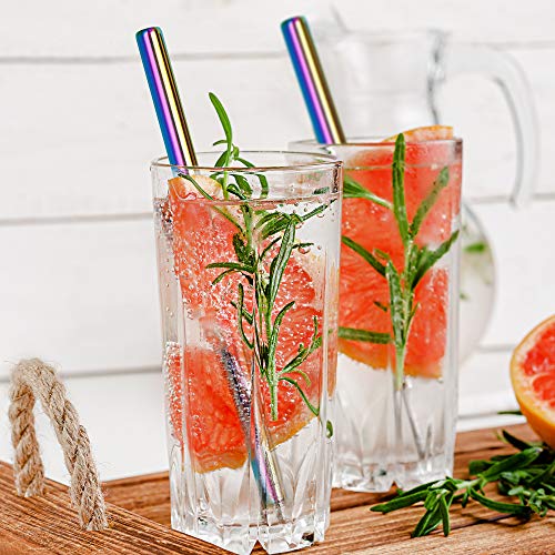 YOUR VIP SKIN®- 5 herbruikbare metalen rietjes, roestvrijstalen boba-rietjes, extra brede metalen eco-rietjes met… - Image 7