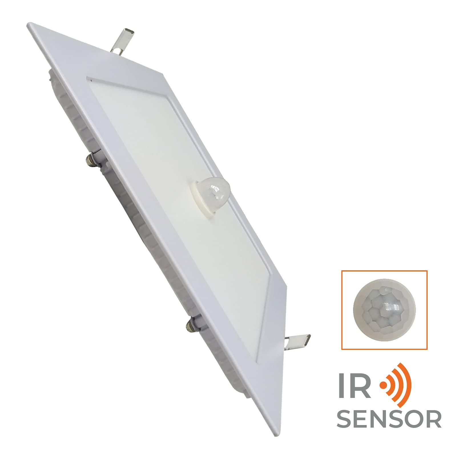 LED ATOMANT 5x Panel LED Empotrable 220mm 18W Color Luz Fria con Sensor | Color Blanco Frio 6500K, 1600 Lumenes, Sensor crepuscular