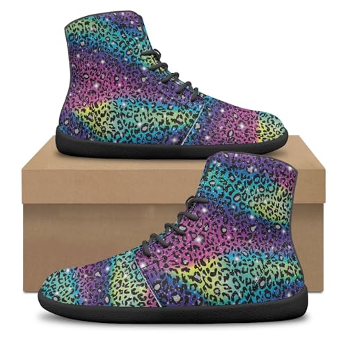Image of Fashion Print Womens Mens High Top Barefoot Sneakers Flat Shoes