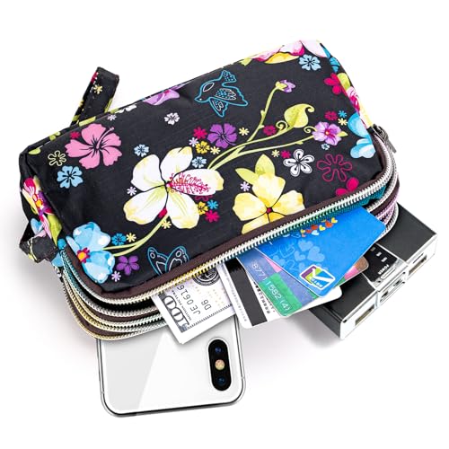 Image of BIAOTIE Large Capacity Wristlet Wallet - Women Printed Nylon Waterproof Handbag Clutch Purse