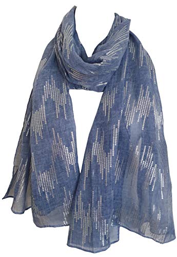 GlamLondon Women's Wave Glitter Fashion Lightweight Scarf
