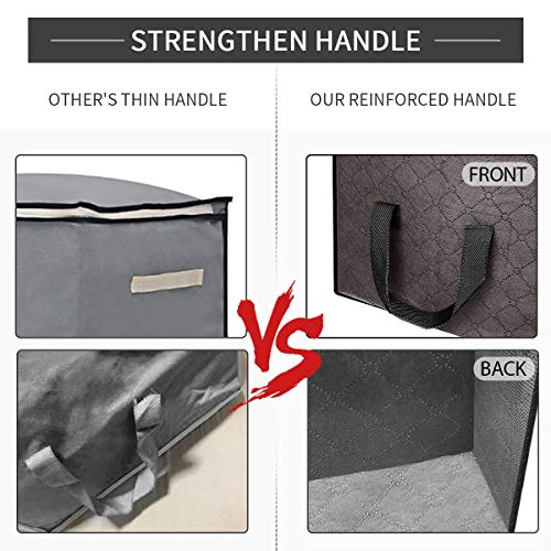 king do way Closet Organizer Clothes Storage Bags Large Capacity Storage Organizers with Reinforced Handle,Stainless Steel Zipper,3 Layer Fabric for Comforters,Bedding,Blankets Clothing Coffee