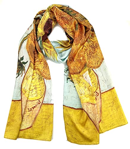Plum Feathers Super Soft Silk Blend Art Shawl Scarf Van Gogh Monet Klimt Inspired Scarfs for Women2