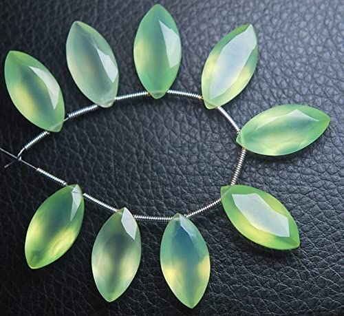 Prehnite briolette marquise 20mm pour créer vos bijoux d'été