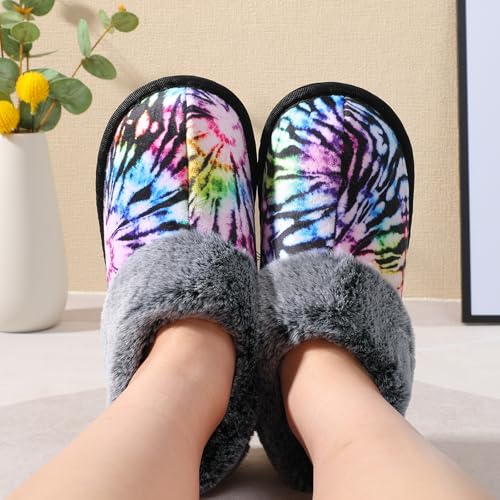 Joinfree Women'S Fuzzy Cozy Slippers Memory Foam Fluffy House Shoes Indoor Outdoor Comfy Winter Cute Warm Furry Shoes Closed Back Slippers Colorful 7-8 M thumb #5