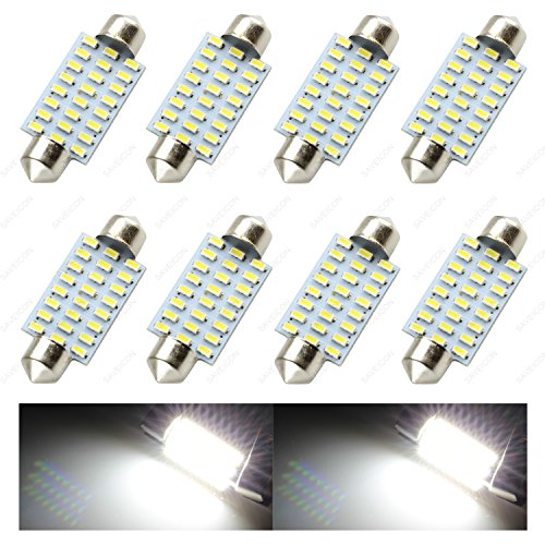 Sawe - 42Mm 41Mm (1.72") 24-Smd 3014 12V Super Bright Festoon Dome Map Door Trunk Light Led Bulbs 211-2 212-2 569 578 (8 Pieces) - White #TOP16