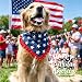 ICEMOOD 4th of July Dog Bandana, American Flag Star Pattern Holiday Triangle Scarf, Adjustable Snap Button Patriotic Neckwear for Small & Medium Breeds (5-30lbs)