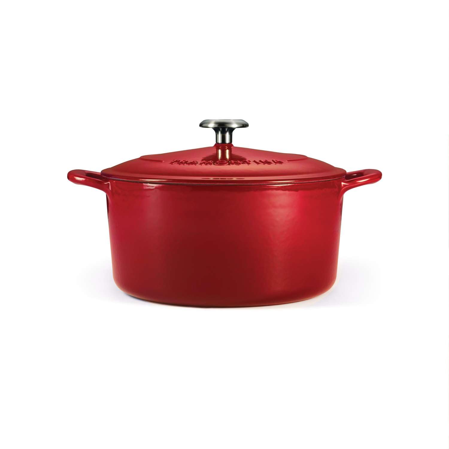 Tramontina Bestow Emaliowane, żeliwne okrągłe naczynie do zapiekanek, 28 cm (6,15 l), czerwone, do indukcyjnych i wszystkich kuchenek, nadaje się do piekarnika do 230°C, 31700213