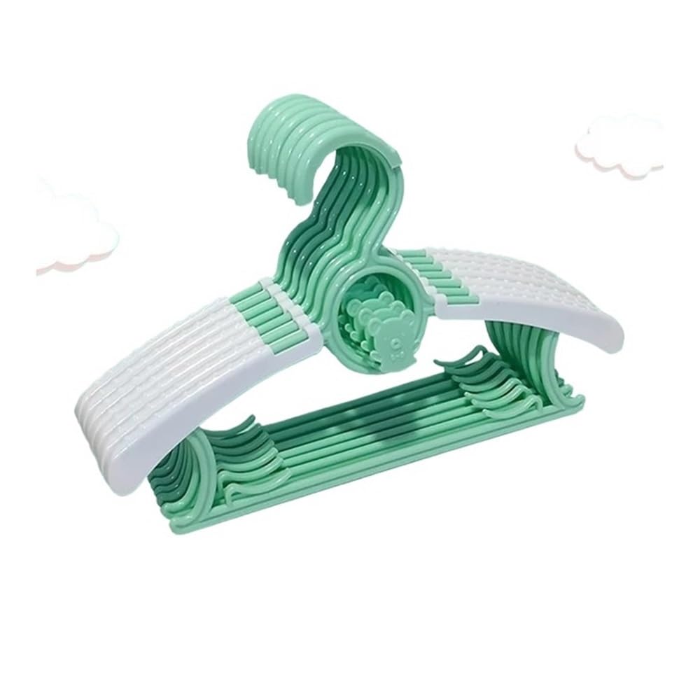 Clarture Adjustable Non-slip Clothes Hangers - 5/10pcs Cute Closet Organizer for Efficient Storage(Green,5PCS)