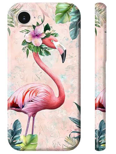 DHYYDSQZ for iPhone 16e Case Slim Lightweight Hard PC Shell Cover Pink Flamingos Design Women Men Wireless Charging Anti-Scratch Shockproof Protective Phone Case for Apple iPhone 16 E 6.1" 2025