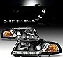 AKKON - For 1996-1999 Audi A4 A4-Quattro 4-Door Black Bezel DRL [Halogen Style] LED Strip Projector Headlights Lamps Pair