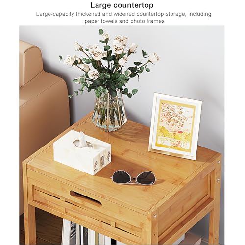Table de chevet en bambou compacte pour optimiser les petits espaces de chambre - 3
