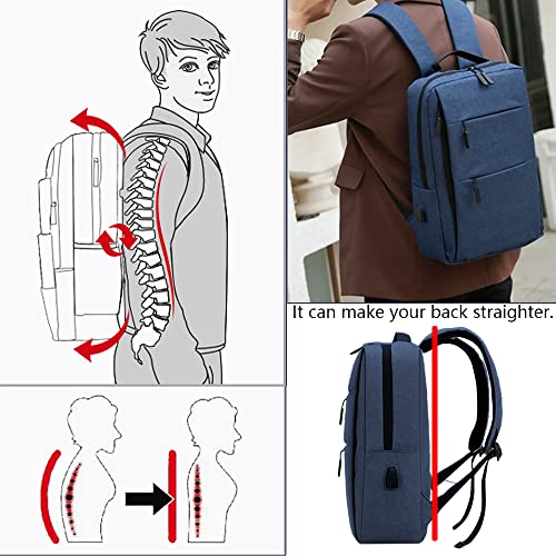 BDLDCE Zaino antifurto da Donna, Laptop Uomo, Blu