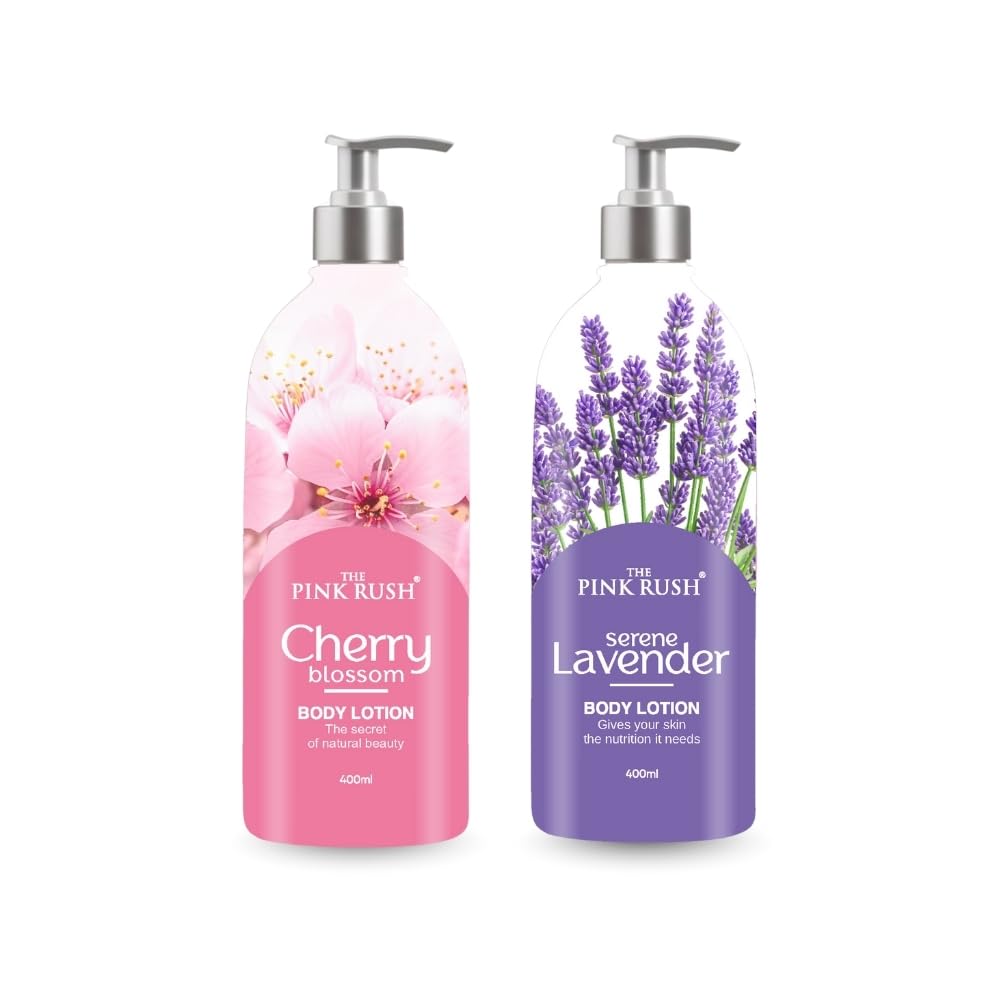 The Pink Rush Cherry Blossom & Lavander Body Lotion, 400ml, Pack of 2, Paraben Free, All Skin Types (800ml)-picture-15
