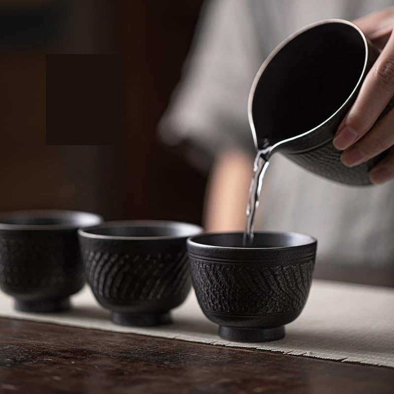 Filiżanki Matcha Handmade Kung Fu Tea Filiżanka Stary Czarny Pozłacany Srebrny Osobisty Kubek do picia Herbaty Ceramiczna Filiżanka do herbaty Filiżanka do herbaty Zestaw do zaparzania herbaty Kubek