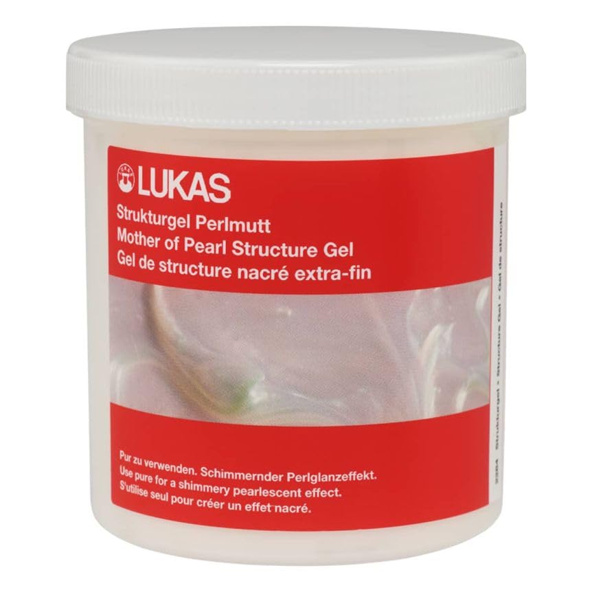 Lukas Artist Structure Gel Acrylic Medium - Extra Fine with Mother of Pearl Pigments - 250 ml
