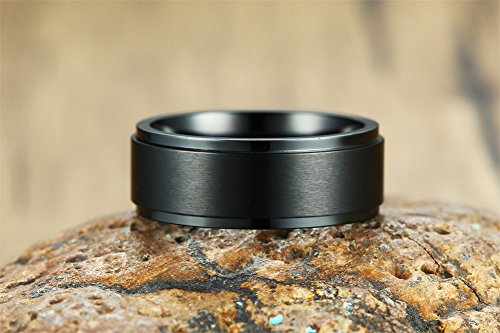 MEALGUET Personalized Ring for Men Women,Stainless Steel Unisex Brushed Plain Simple Custom Name Wedding Band for Men&Women,Waterproof and Non Allergy,Gift for Men,Blue/Black/Gold Plated3