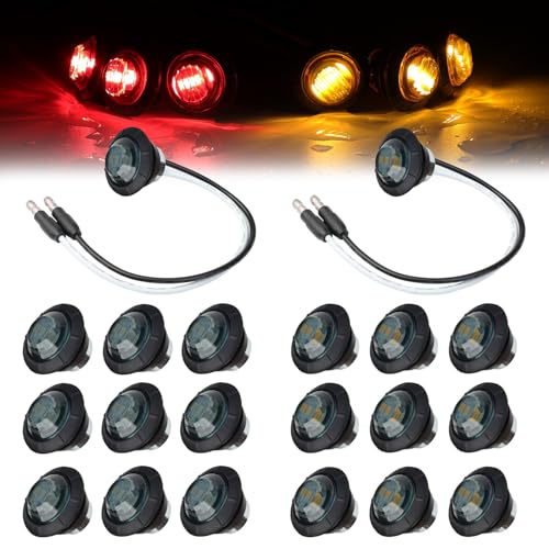 TMH 3/4 Inch LED Smoked Lens 10 Amber + 10