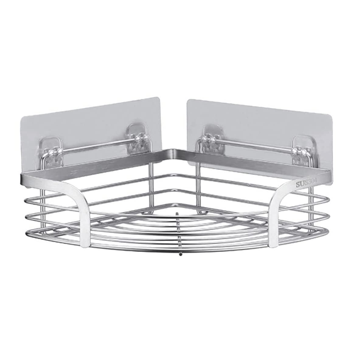 XIXIDIAN Corner Shower Caddy SUS304 Stainless Steel Wall Mounted Bathroom Shelf with Adhesive Storage Organizer for Toilet Dorm
