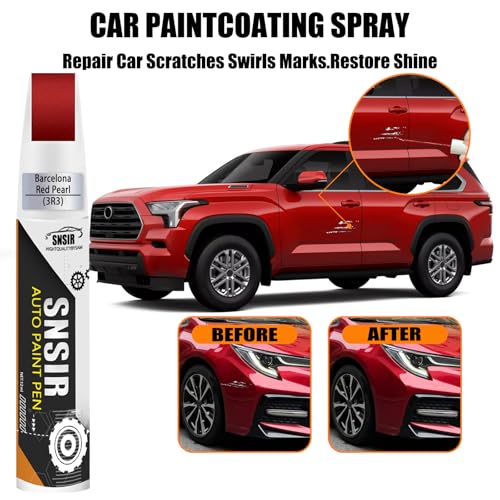 Image of Car Touch up Paint(3R3 Barcelona Red Pearl) Compatible with Toyota, Car Paint Pen Scratch Repair Two-In-One Touch Up Paint, Premium Car Scratch Remover for Deep Scratches