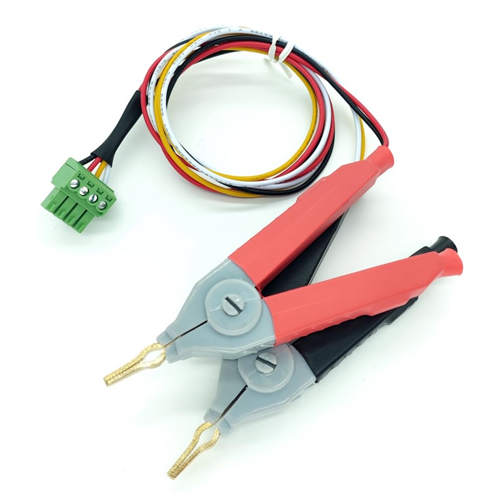 Miliohmímetro de CC de mano, medidor de baja resistencia, cuatro cables, medición Kelvin, recargable, 20R, 1-1999 mΩ, clip grande