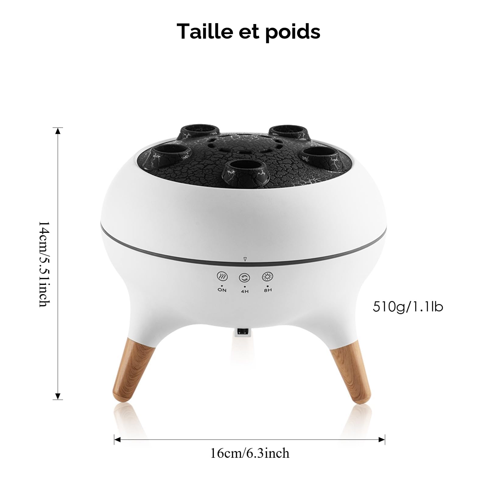 Diffuseur d'arômes de méduses dynamiques équipé d'un éclairage d'ambiance à dégradé de 7 couleurs, télécommande, capteur sonore dynamique et plusieurs humidificateurs à brume, capacité de 250 ml, pour