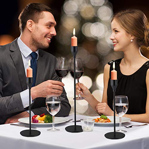 Shionson Matte Black Candle Holders Set Of 3 For Taper Candles, Modern Decorative Candlestick Holder For Table, Centerpiece For Wed,Fits 3/4 Inch Thick Candle&Led Candles #TOP4