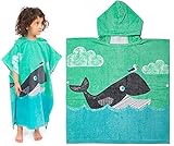 La toalla con capucha absorbe la humedad rápidamente para que no se enfríe, facilitando una experiencia de baño cálida y agradable. Algodón ligero hace que sea más fácil llevarlo a la piscina o la playa.