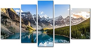 Wall Art Decor Poster Painting On Canvas Print Pictures 5 Pieces Moraine Lake