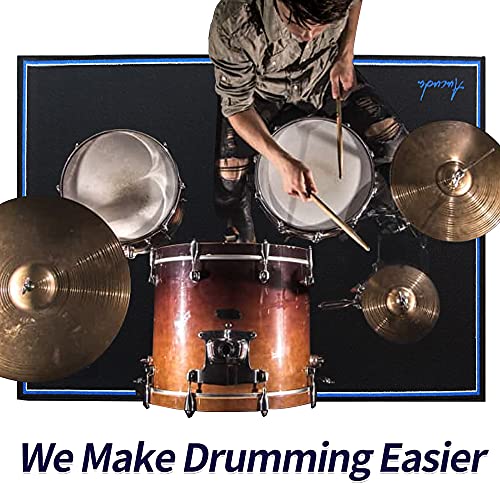 Aucuda Drum Rug, 4X6Ft Drum Mat, Tightly Woven Fabric Drum Set Carpet With Non-Slip Grip Bottom, Electric Drum Accessories For Studio, Soundproof Rug For Piano, Guitar, Record, Drummer Gift For Men. #TOP5