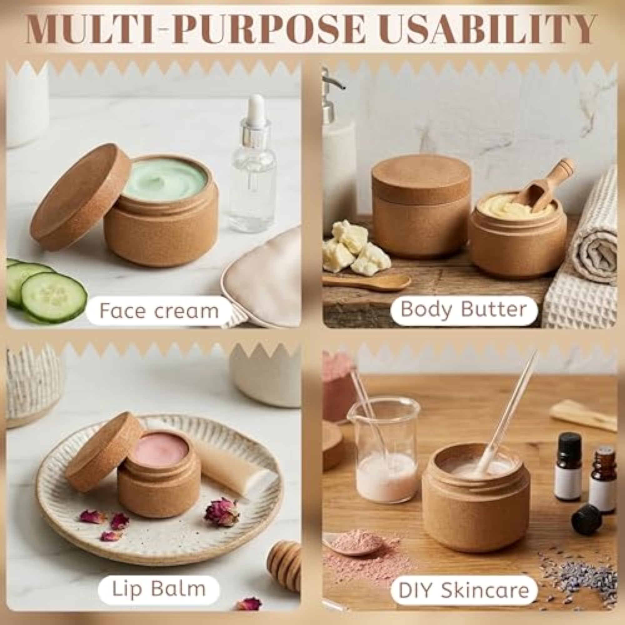 50ml Biodegradable Round Cosmetic Jar, Sandstone Finish