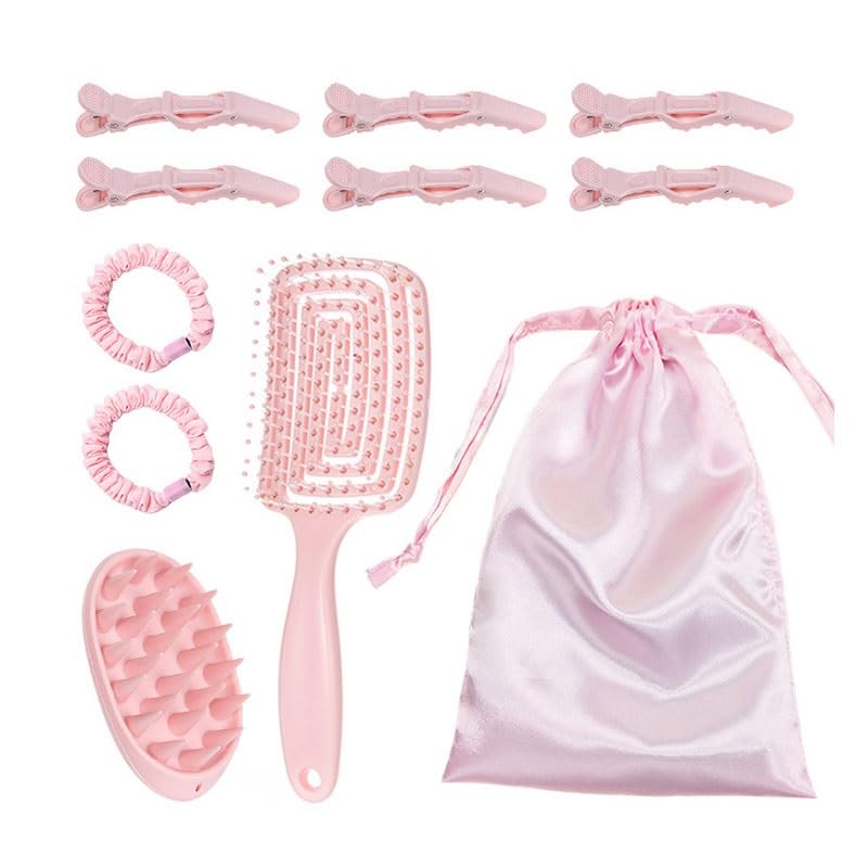 Loose Comb with Drawstring Bag Elastic Hair Band Styling Set