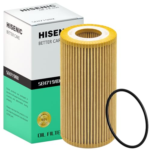 Hisenic Oil Filter Fits Volvo C30 C70 S40 S60 T5 V50 V60 2.4L 2.5L 8692305 | Fits XC60 XC70 Focus 5Cyl, Replace HU719/8X 8642570