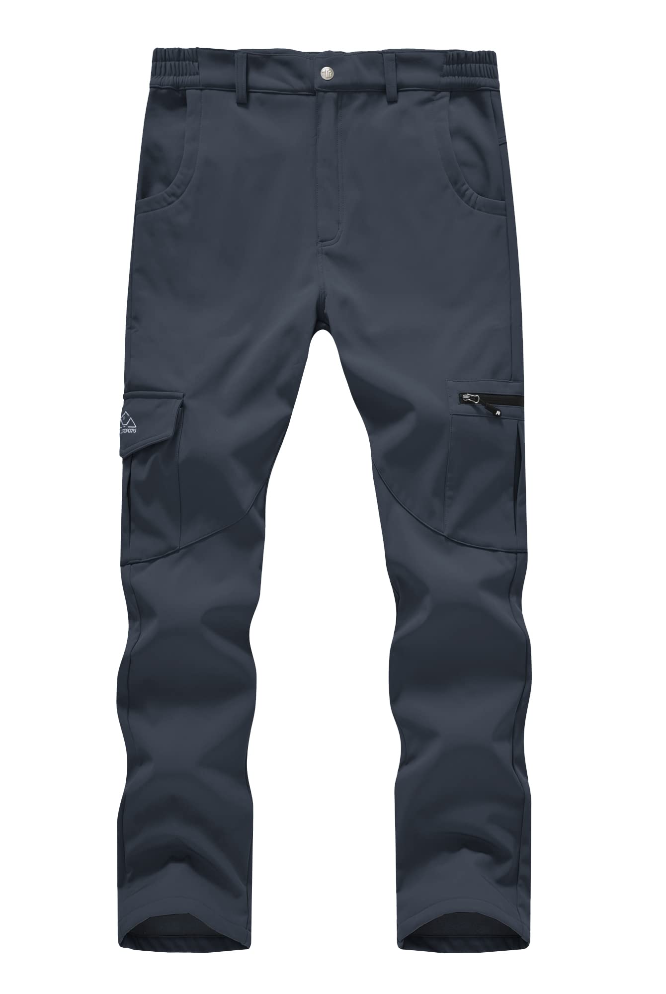 YSENTO Men's Winter Fleece Lined Ski Snow Pants Waterproof Windproof Softshell Insulated Hiking Cargo Pants