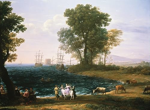 Viol d'Europe par Claude Lorrain, poster sur toile 58x90 cm haute finition