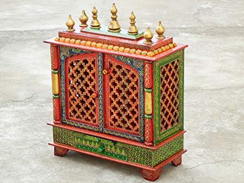 Shivay Arts Wooden Temple Mandir Pooja Ghar Mandapam Mandap for Worship with Door