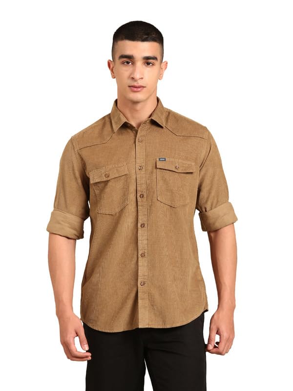 Image of Cavallo by Linen Club Men's Blended Linen Checked Contemporary Fit Full Sleeve Casual Shirt