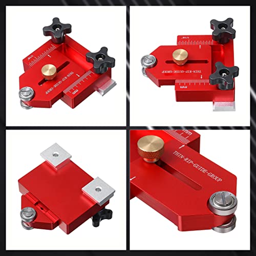 Woodworking Thin Board Cutting Guide Tools, Thin Table Saw Jig Fast Cutting Limit Thin-Rip Tablesaw T Track Adjustable Positioning Fixing Tool for Cutting Thin Board Table Saw Router Table Band Saw - Thumbnail 6