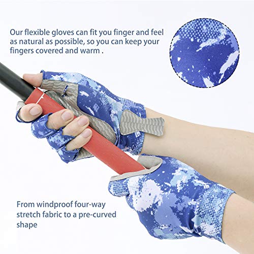 B-Forest Men&Women Fishing Gloves Sun Protection Breathable Fingerless Anti-Slip Outdoor Gloves For Hiking, Paddling, Driving, Canoeing, Kayaking, Rowing Cycling Driving Shooting Training. #TOP4